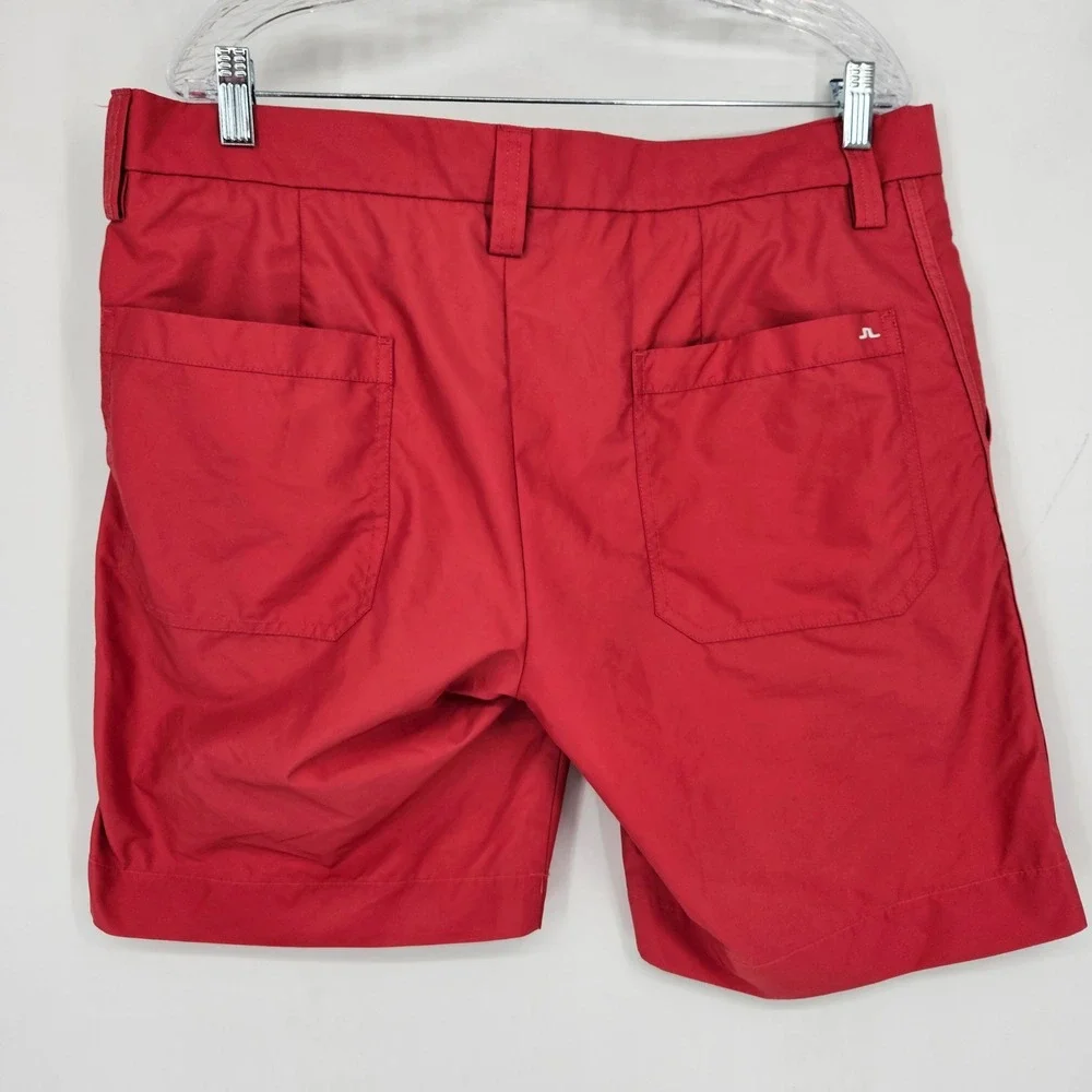 J Lindeberg Shorts Mens 36 32 Activewear Athleisure Casual Chino Fiery Red